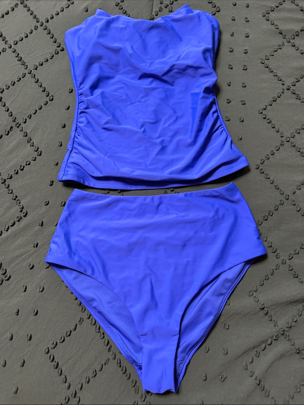 Women’s Royal Blue High-Waist Tankini Swim Set